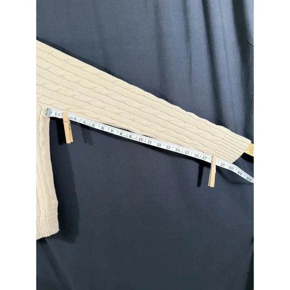 Polo Ralph Lauren Cable Knit Crew Neck Sweater 100% Cotton Tan Preppy Mens XL - Picture 10 of 14